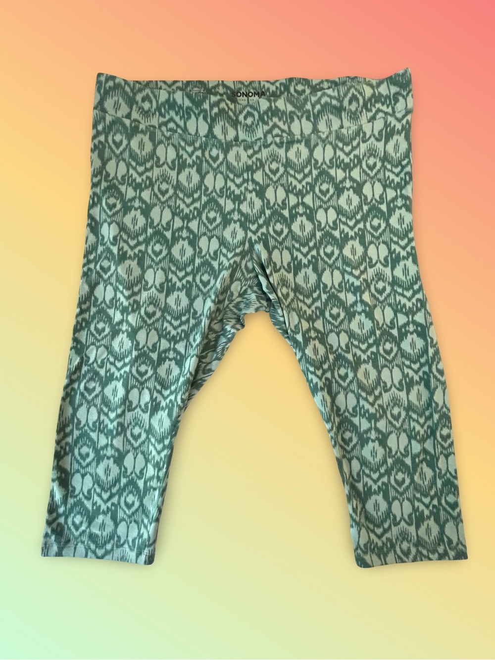 Sonoma Goods for Life Green Midrise Cropped Stretchy Leggings SzXXL